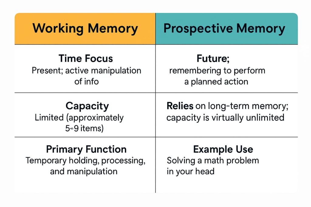 Memory in Psychology diagram showing types and processes.