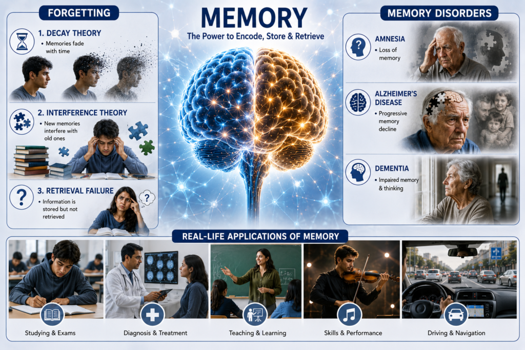 Forgetting, Memory Disorders & Real-Life Applications