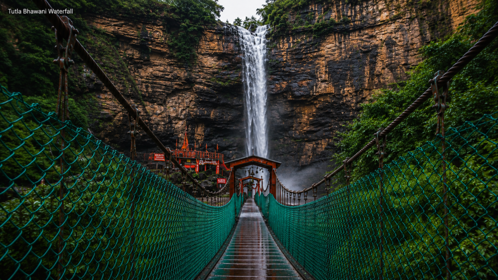 Tutla Bhawani Waterfall in Rohtas district