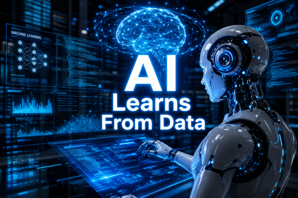 Artificial Intelligence learning from data with machine learning and neural networks