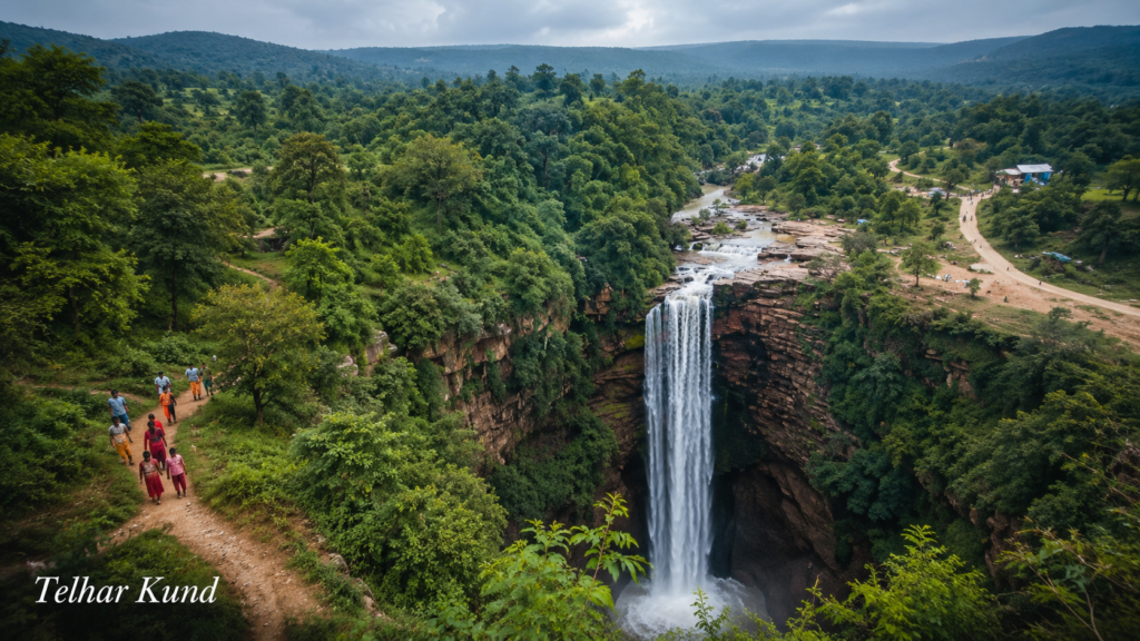 Telhar Kund Waterfall in Kaimur district, Bihar